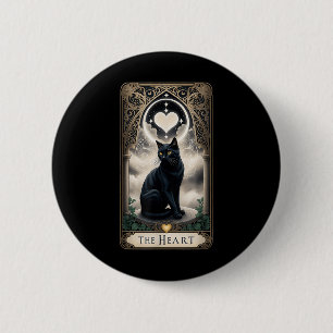 Tarot Card The Heart I Black Cat Tarot Card For Ca 6 Cm Round Badge