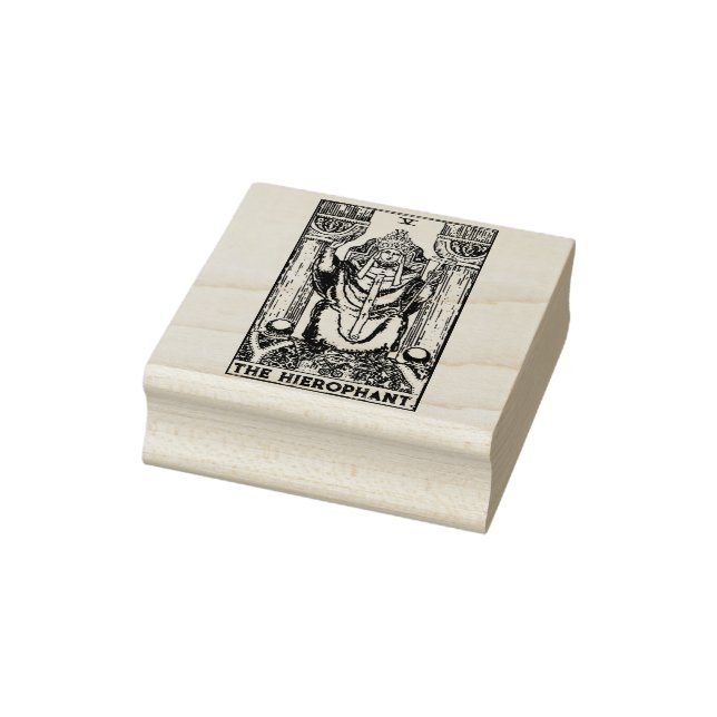 Tarot Card: The Hierophant: Personalised Text Rubber Stamp (Stamp)