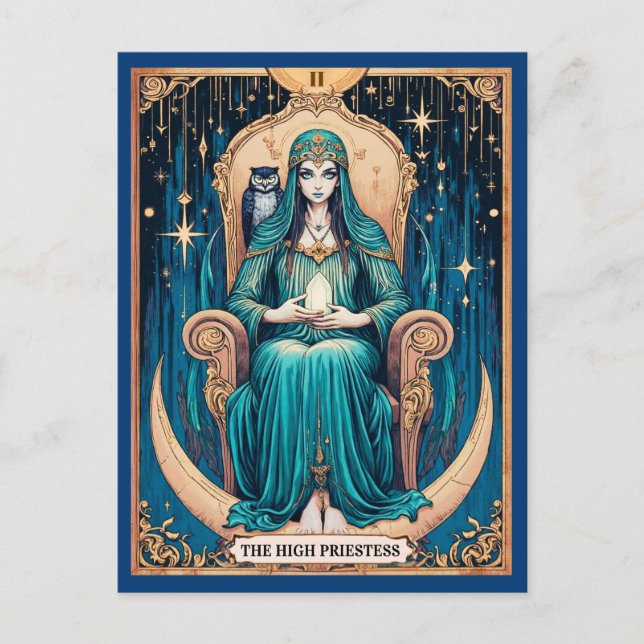 Tarot Card, the High Priestess 2 Postcard (Front)