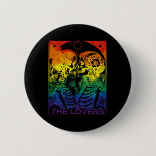 Tarot Card The Lovers Rainbow Kissing Lesbian Skel 6 Cm Round Badge