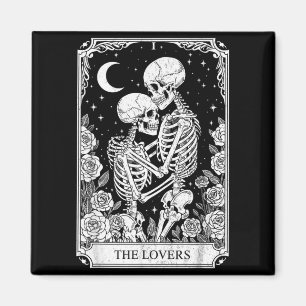 Tarot Card The Lovers Skeleton Goth Halloween Magnet