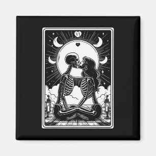 Tarot Card The Lovers Skeleton Goth Halloween Magnet