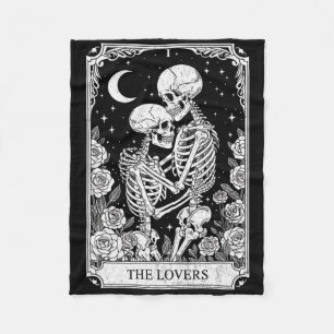 Tarot Card The Lovers Skeleton Goth Halloween Witc Fleece Blanket