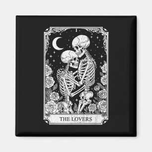 Tarot Card The Lovers Skeleton Goth Halloween Witc Magnet