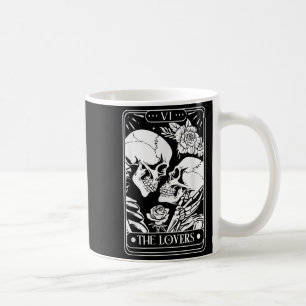 Tarot Card The Lovers Vintage Skeleton Goth Hallow Coffee Mug