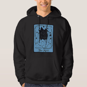 Tarot Card The Moon Mystical Cards Funny Moon Occu Hoodie