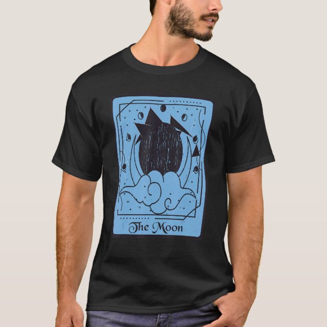 Tarot Card The Moon Mystical Cards  Moon Occult T-Shirt (Front)
