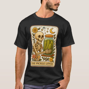 Tarot Card The Pickle Lover Foodie Skeleton Pickle T-Shirt