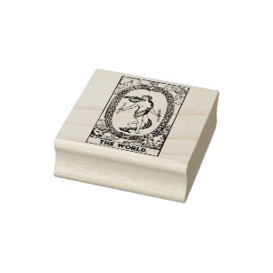 Tarot Card: The World: Personalised Text Rubber Stamp