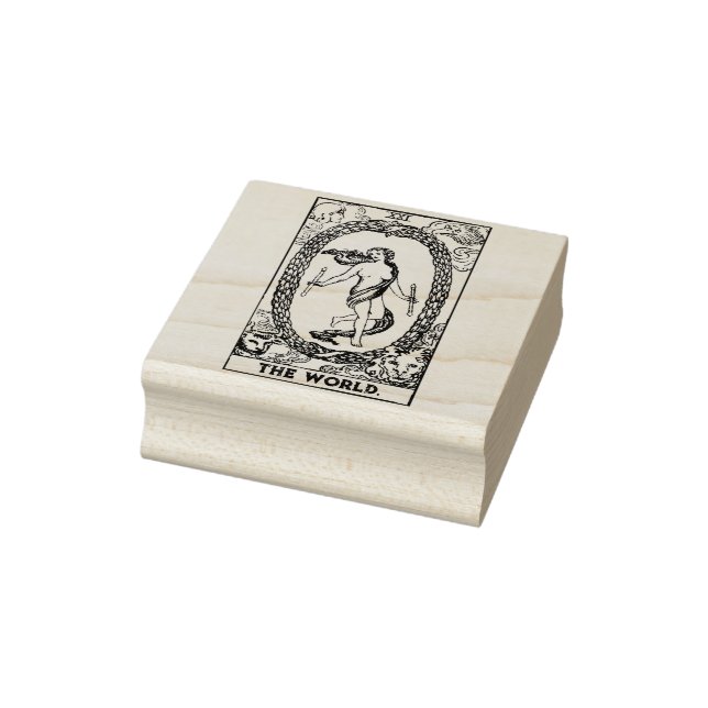 Tarot Card: The World: Personalised Text Rubber Stamp (Stamp)