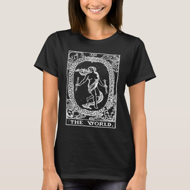 Tarot Card The World  The World Occult T-Shirt (Front)