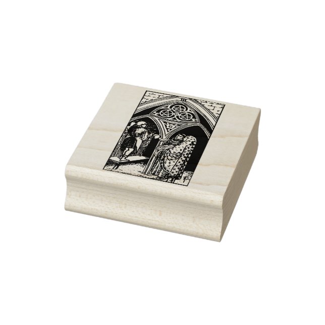 Tarot Card: Three of Coins: 3 of Pentacles Rubber Stamp (Stamp)