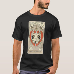 Tarot Card Three Of Swords And Cat Cosmic Graphic T-Shirt