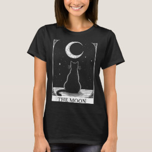Tarot Card Vintage Crescent Moon Black Cat Mum Cat T-Shirt