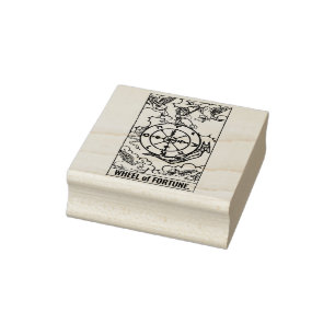 Tarot Card: Wheel of Fortune: Personalised Text Rubber Stamp