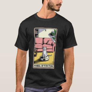 Tarot Card Wheel of Fur-Tune Cat Robot Vacuum Clea T-Shirt