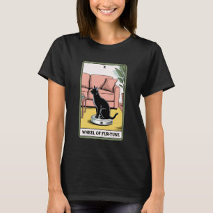 Tarot Card Wheel of Fur-Tune Cat Robot Vacuum Clea T-Shirt