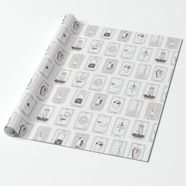 Tarot Card Witchy Gift Wrap Wrapping Paper (Unrolled)