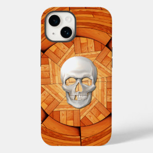 Tarot Card Wood with 3D Skull Inlay Case-Mate iPhone 14 Case