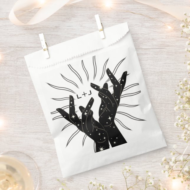 Tarot Cards | Bridal Shower | Wedding | B + W Favour Bag (Clipped)