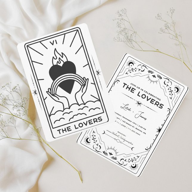 Tarot Cards | Bridal Shower | Wedding | Modern B+W (Creator Uploaded)