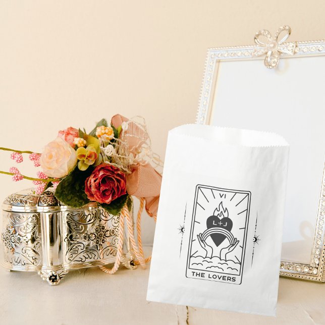 Tarot Cards | Bridal Shower | Wedding | Modern B+W Favour Bag (Creator Uploaded)