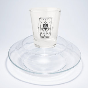 Tarot Cards Bridal Shower Wedding Modern B+W Shot Glass