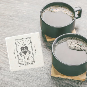 Tarot Cards   Bridal Shower   Wedding   Modern B+W Stone Coaster