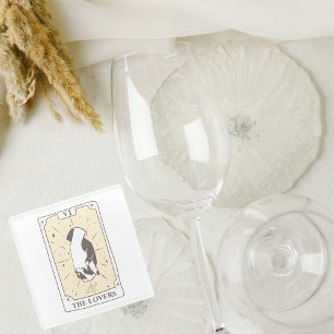 Tarot Cards   Bridal Shower   Wedding   Neutrals Glass Coaster