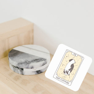 Tarot Cards   Bridal Shower   Wedding   Neutrals Square Paper Coaster