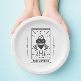 Tarot Cards | Bridal Shower | Wedding | Tarot B+W Paper Plate