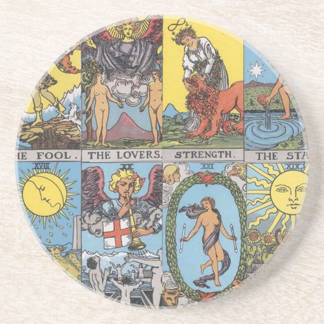 Tarot Cards Collage Coaster (Front)
