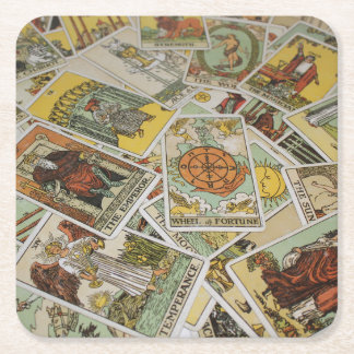 Tarot Cards pattern fortune teller Square Paper Coaster