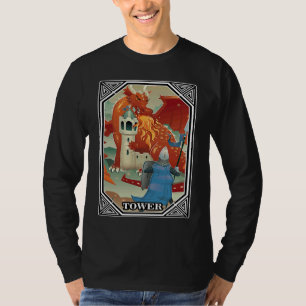 Tarot Cards  Tower  Occult  Fortune Plate  Gothic T-Shirt