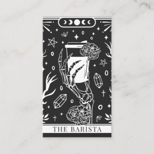 Tarot Charcoal Gray Barista Business Card