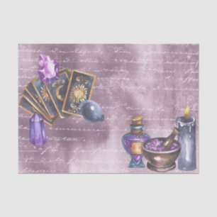 Tarot Crystals Purple Decoupage Tissue Paper