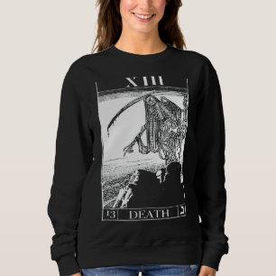 Tarot Death Card Skeleton Skull Horror Bones Goth Sweatshirt