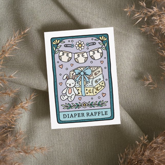 Tarot Diaper Raffle Boy Baby Shower Enclosure Card (Creator Uploaded)