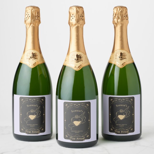 Tarot Esoteric Fortune Lilac Sparkling Wine Label (Bottles)