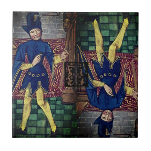 Tarot Fool Major Arcana Upside Down Initial T Ceramic Tile