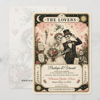 Tarot Fun Till Death Do Us Party Wedding Invitation
