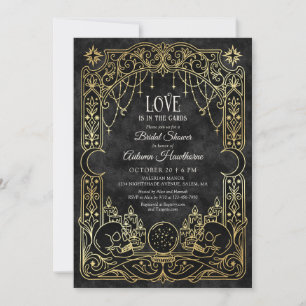 Tarot Halloween Black Bridal Shower Invitation