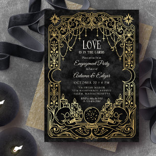 Tarot Halloween Gothic Black Wedding Invitation