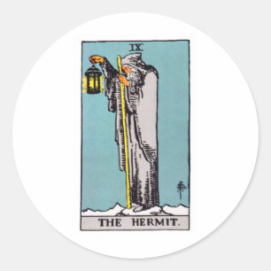 tarot-hermit classic round sticker