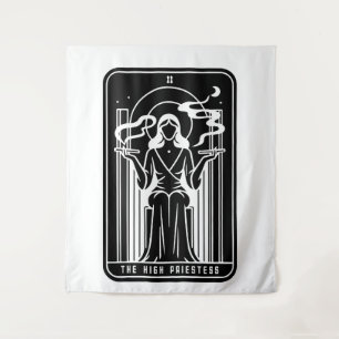 Tarot High Priestess Female Weed Smoking Occult Tapestry