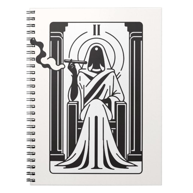Tarot High Priestess Weed Smoking Occult Notebook (Front)