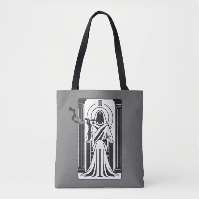 Tarot High Priestess Weed Smoking Occult Tote Bag (Front)