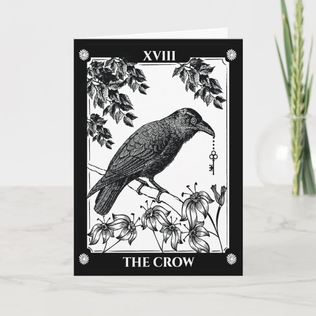 Tarot Inspired Halloween Crow Card (Front)
