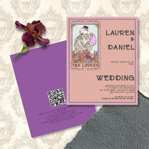 Tarot lover Minimalist Text QR Code Gothic Wedding