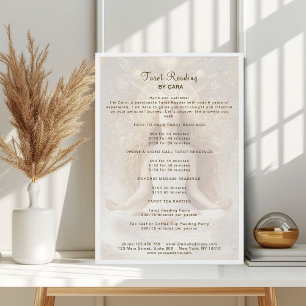 Tarot Mystic Woman Eye Moon Gold Price List Poster